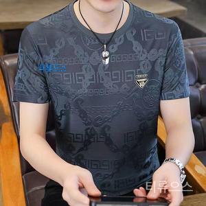 신상 라운드넥 남성 반팔티 패션 프린트 긴팔 티셔츠 라운드 맨투맨 스 반팔 루즈핏 가