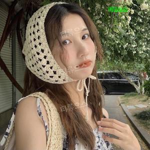 헤어커치프 뜨개질 헤어밴드 니트 반다나 헤어스카프 티류으스