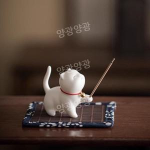 고양이 인센스스틱홀더 세라믹 향꽂이 인센스홀더 티류으스