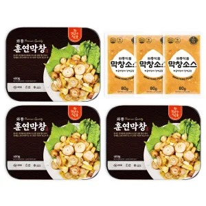 와룡막창 참나무 훈연막창400g 3팩 + 소스 80g 3팩