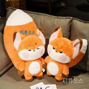 귀여운 큰 꼬리 여우 봉제 장난감 사랑스러운 인형 만화 동물 베개 생일 크리스마스 선