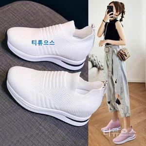 티류으스 여성 7cm 삭스 속굽 키높이슬립온 운동화