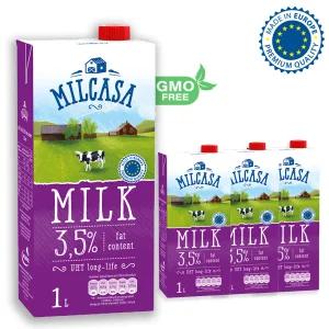 [내일도착] 유럽 청정 GMO-Free 밀카사 멸균 우유 3.5%, 1Lx4개