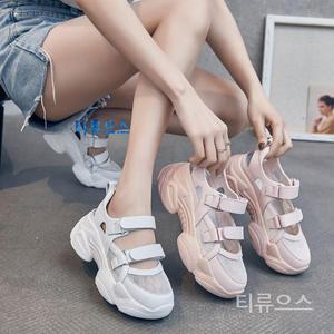 굽높은 메쉬 키높이 가죽 어글리 통굽운동화 통굽 메리제인 스니커즈 티류으스