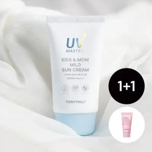 [2pack] 유브이 마스터 키즈 앤 맘 무기자차 마일드 선 크림 45ml(+모찌 팩투폼 20ml)