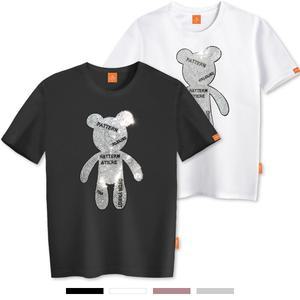엘라모 큐빅스탠베어 반팔 티셔츠 남녀공용 빅사이즈 S~4XL