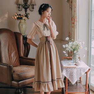 아일렛 레트로 빈티지 복고풍 멜빵 코르셋 원피스