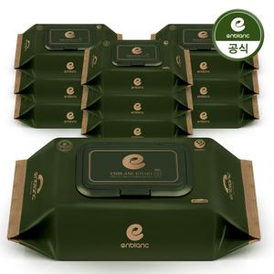 앙블랑 아기물티슈 82고평량 세이프 카키 캡형 68매X10팩 N-KC10