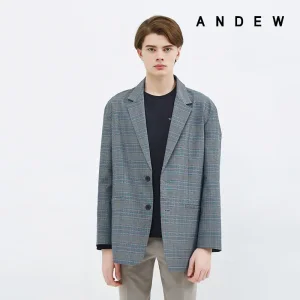 [ANDEW] 글렌체크 세미오버 자켓
