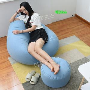 빈백 소파 쿠션 의자 1인용 레이지 커버 빈 백 안락 시트 충전재 없는 거실 가구 티류
