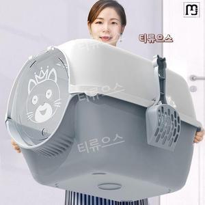 냥이 모래 상자 고양이 밀폐형 배변통 특대형 화장실 대형 방지 티류으스