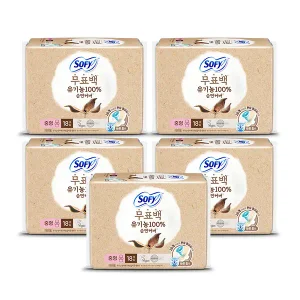 [쏘피] 유기농 순면커버 무표백 중형 18매, 5개