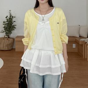 펠로 실버참 린넨 라운드 가디건 82552 빅사이즈 여성의류