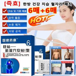 6매+6매 즉효 한방 건강 치습 혈자리 패치 체중 감소 다이어트패치 붓기감소 뱃살 바디