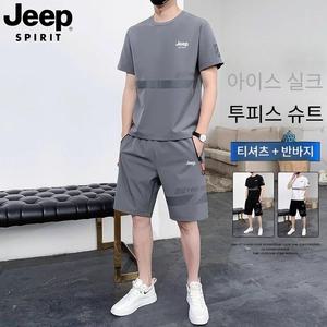 JEEP 지프 여름 남성 트레이닝 세트 반팔 반바지 빅사이즈 오버핏 운동복