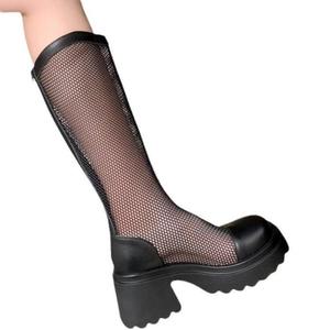 티류으스 여름 롱부츠 메쉬 시스루 발편한 펀칭 그물 망사 30대여성 코디하기좋은 여친