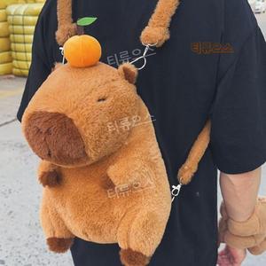 카피바라 가방 백팩 인형 콧물 키링 티류으스
