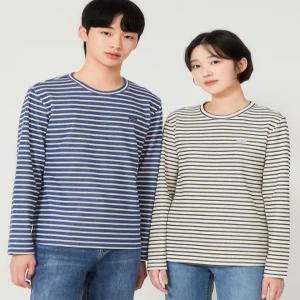 유니 세미오버핏 사카리바 스트라이프 긴팔티 NP1KE404