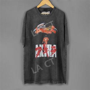 오토모 아키라 카츠히로 반팔 티셔츠 워싱 힙합 씹덕티0812-01