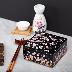 일본풍 찬합 도시락통 고급 벚꽃 런치박스 일식 사각 용기0812-01