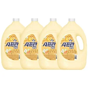 샤프란 아로마 섬유유연제 소프트 코튼 용기 3.1L, 4개