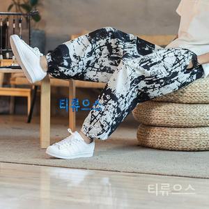 티류으스 냉장고 바지 배기 팬츠 남자 빅사이즈 항아리 몸빼 벌룬 조거 와이드 고무줄