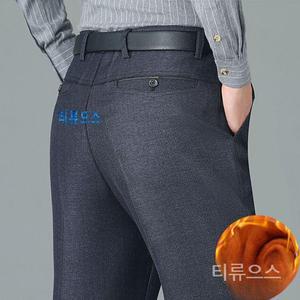 신년 특매 남자기모슬랙스 보아털 정장 바지 양털 겨울 아빠 팬츠 티류으스