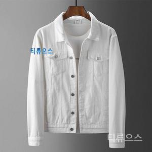 티류으스 화이트 데님 재킷 남성 여름 얇은 옷깃 캐주얼 봄 가을