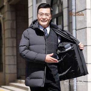 남자다운재킷 오리털 겨울패딩 덕다운 중년남성패딩 아빠옷 후드자켓겨울남성출근룩 티