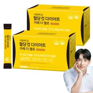 리얼메디온 혈당컷 다이어트 카페 더 옐로 2박스 커피믹스맛 설탕당류ZERO 바나바잎 가