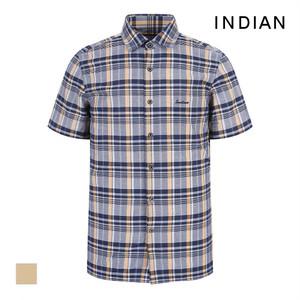 [INDIAN] 린넨 블랜드 미디움 체크 셔츠_MITNS4M3301