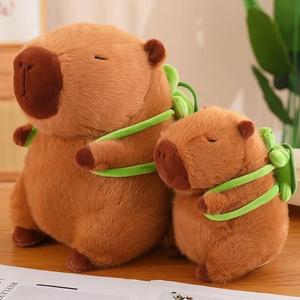 귀여운 Capybara 봉제 동물 인형 장난감 거북이 배낭 14세이상 생일 크리스마스 선