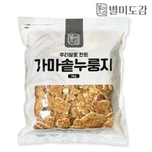 [별미도감] 갓생산한 우리쌀 가마솥누룽지 3kg 국내산 지퍼팩포장