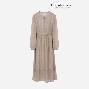 [Thursday Island] 브이넥 레이스 롱원피스(T236MOP143W)