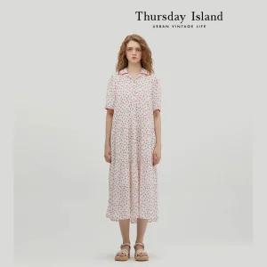 [Thursday Island] 셔츠 카라 롱 원피스(T234MOP234W)