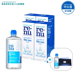 [공식] 바슈롬 리뉴 후레쉬 렌즈세척액 500ml x4개 + 120ml (+리뉴파우치)