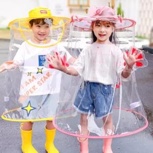 모자우비  노란색레인코트우 장마철 등원 필수템 모자형 레인코트