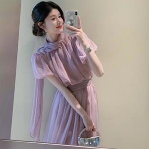 티류으스 연보라원피스 형스카프투피스 여름결혼식하객룩 6월하객룩 11a
