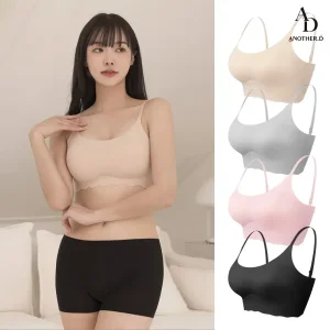 [4개 세트] 심리스 스트랩 브라탑 4p 끈 조절 노와이어 노라인 무봉제 이너웨어 속옷