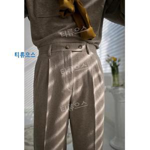 바지 허리 드레이프 세트 스트레이트 비즈니스 남성팬츠 두꺼운 슬림 핏 겨울 신사 캐