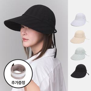 플로랄 펀칭 코튼 스트링리본 UV 와이드챙 볼캡 로데스 (4 colors)