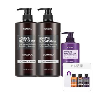 쿤달 네이처 샴푸 베이비파우더향 1058ml, 2개 +  트리트먼트 베이비파우더향 500ml ,