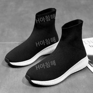 하이탑 남성용 니트 삭스 스판 앵클 겨울 스노우 부츠 남성 패션 신발