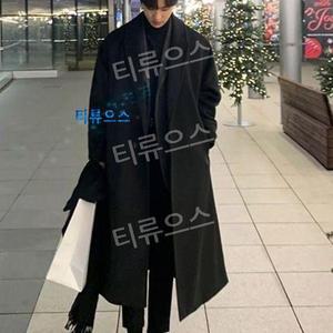 남자 겨울 롱코트 빅사이즈 모직 코트 티류으스