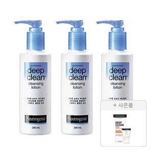 뉴트로지나 딥클린 클렌징 로션, 200ml, 3개 + 증정(클렌징폼 50g 기획(아크네폼 40g,