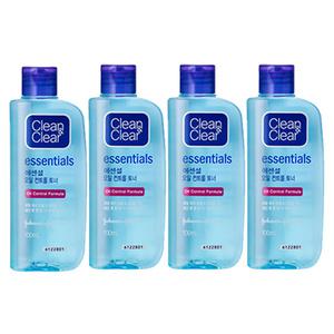 클린앤클리어 에센셜 오일컨트롤 클렌징 토너, 100ml, 4개