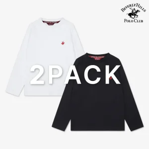 [폴로클럽] 로고자수긴팔티셔츠 2PACK
