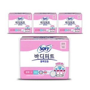 [쏘피] 바디피트 볼록맞춤 중형 16매, 4개