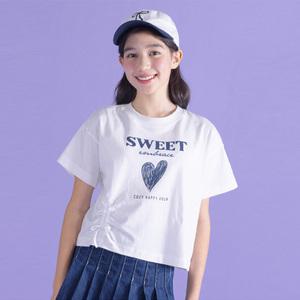 [디디오] G.스윗하트 크롭 셔링 반팔 티 GXUTO17