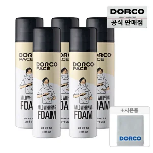 (20%즉할) 도루코 페이스 대용량 마일드 휘핑 쉐이빙폼 250ml 5개+증정(타올)/깔끔면도
